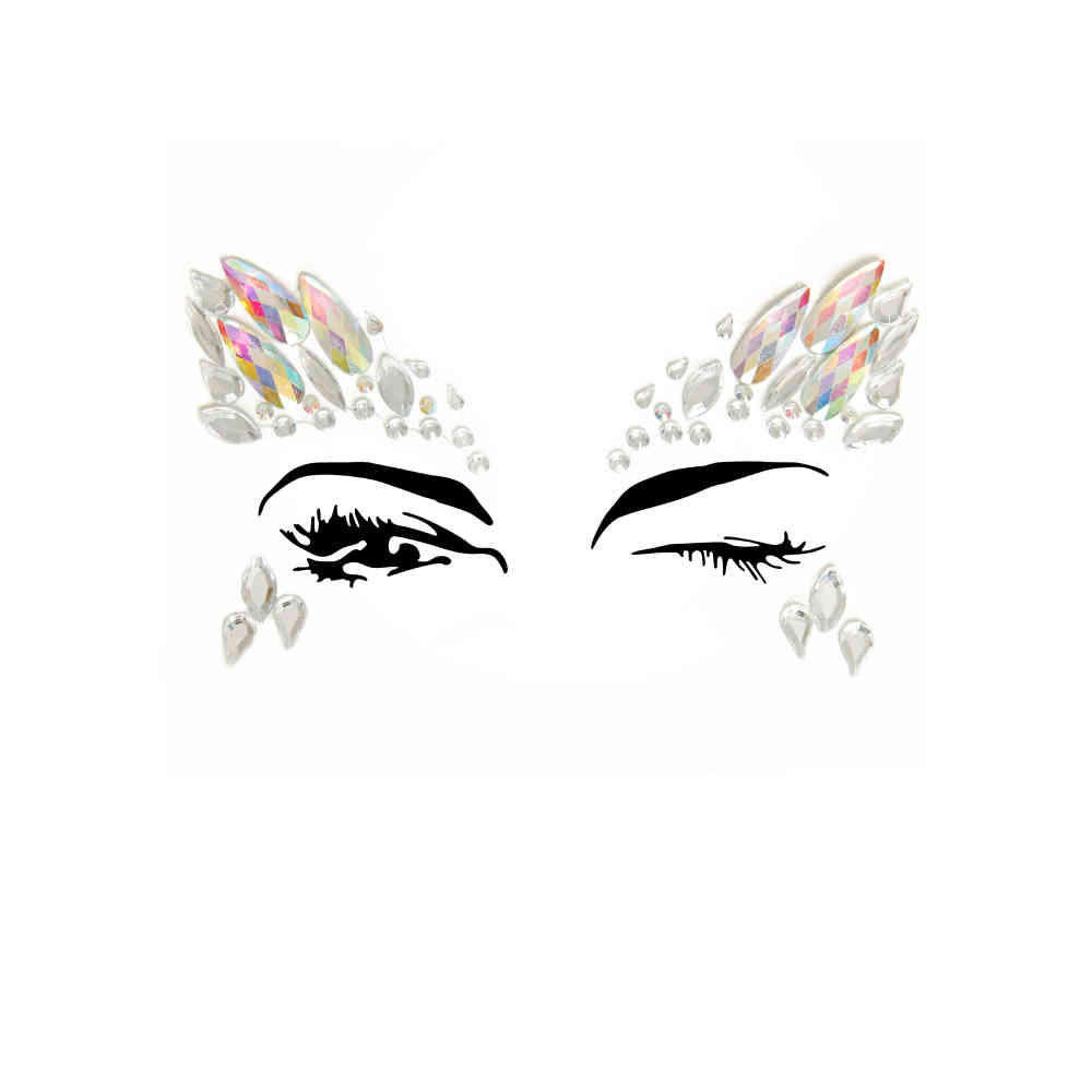 Leg Avenue - Arista Autocollant Diamant Bijou Visage - Multicolore